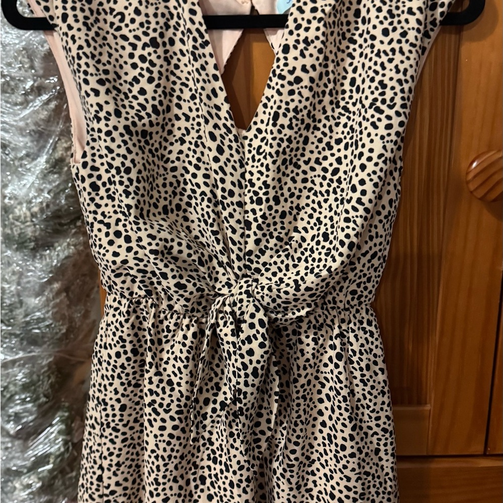 She + Sky Black and Cream Polka Dot Jumpsuit